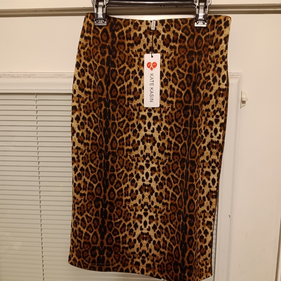Kate Kasin Small Leopard Skirt NEW - Picture 4 of 5
